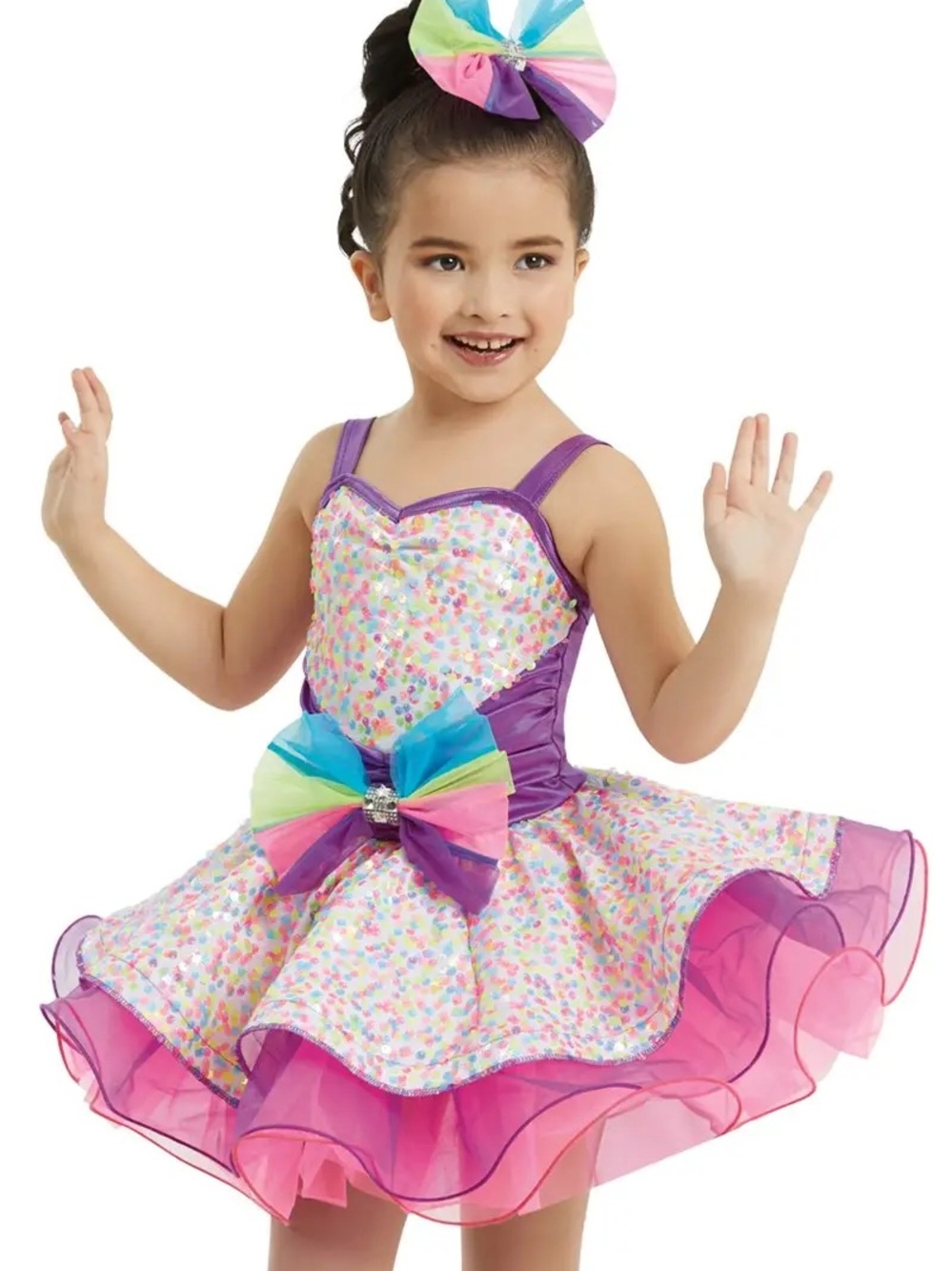 Weissman Tutti Frutti Multi Sequin Rainbow Dance Costume #11169 - Size XSC